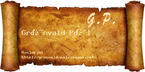 Grünvald Pál névjegykártya